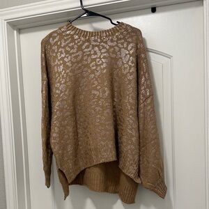 Elegant Tan Leopard Print Sweater